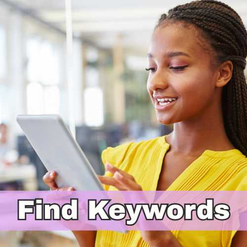 Young woman holding tablet, representing keyword research for website growth and traffic